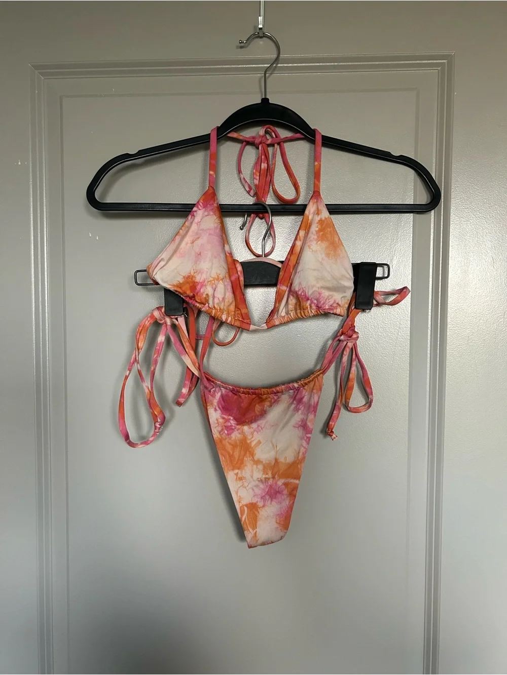 Frankie's Bikinis x Sophia Richie Colab Pink & Orange Sherbert Tasha Bikini Set